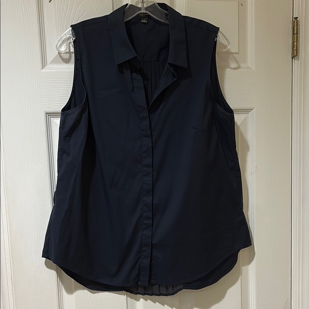 Ann Taylor Blue Fitted Button Down Shirt